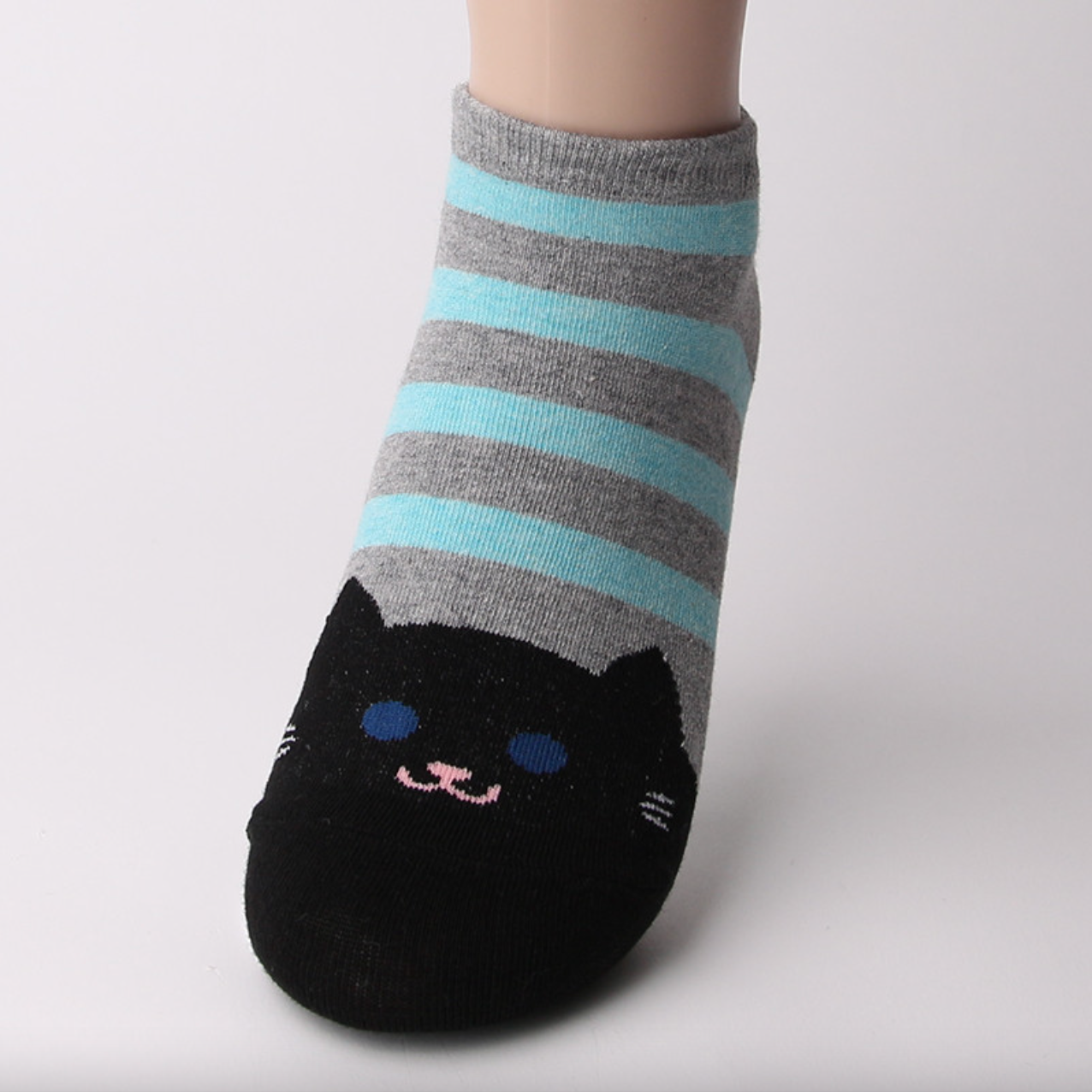 CHAUSSETTES COURTES CHAT NOIR