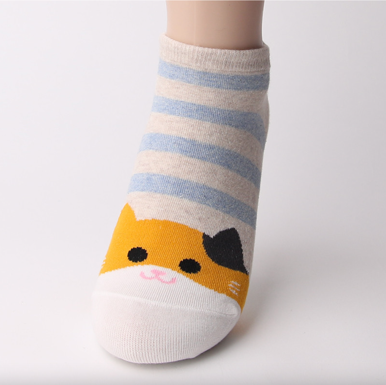 CHAUSSETTES COURTES CHAT ROUX