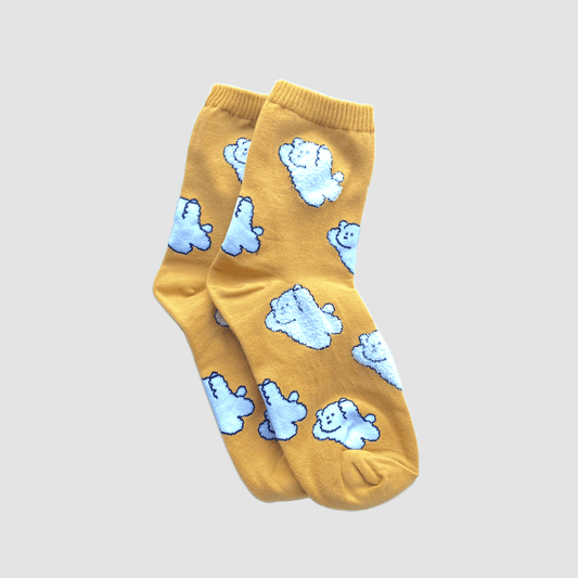 chaussettes jaune ours blanc corée