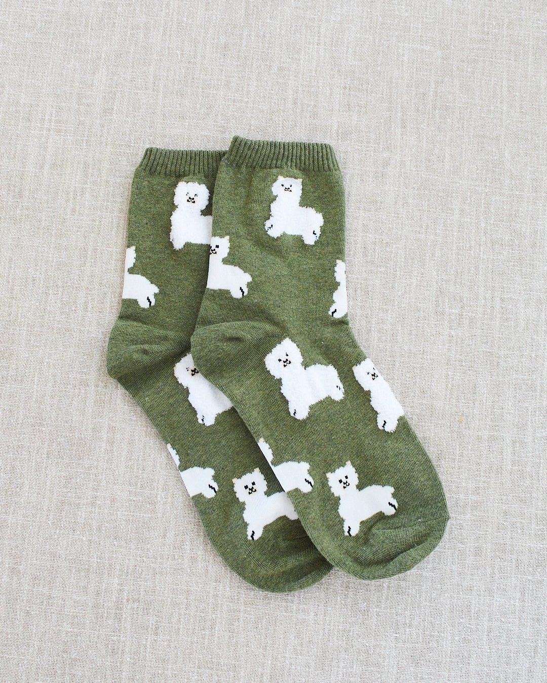 chaussettes lama vert