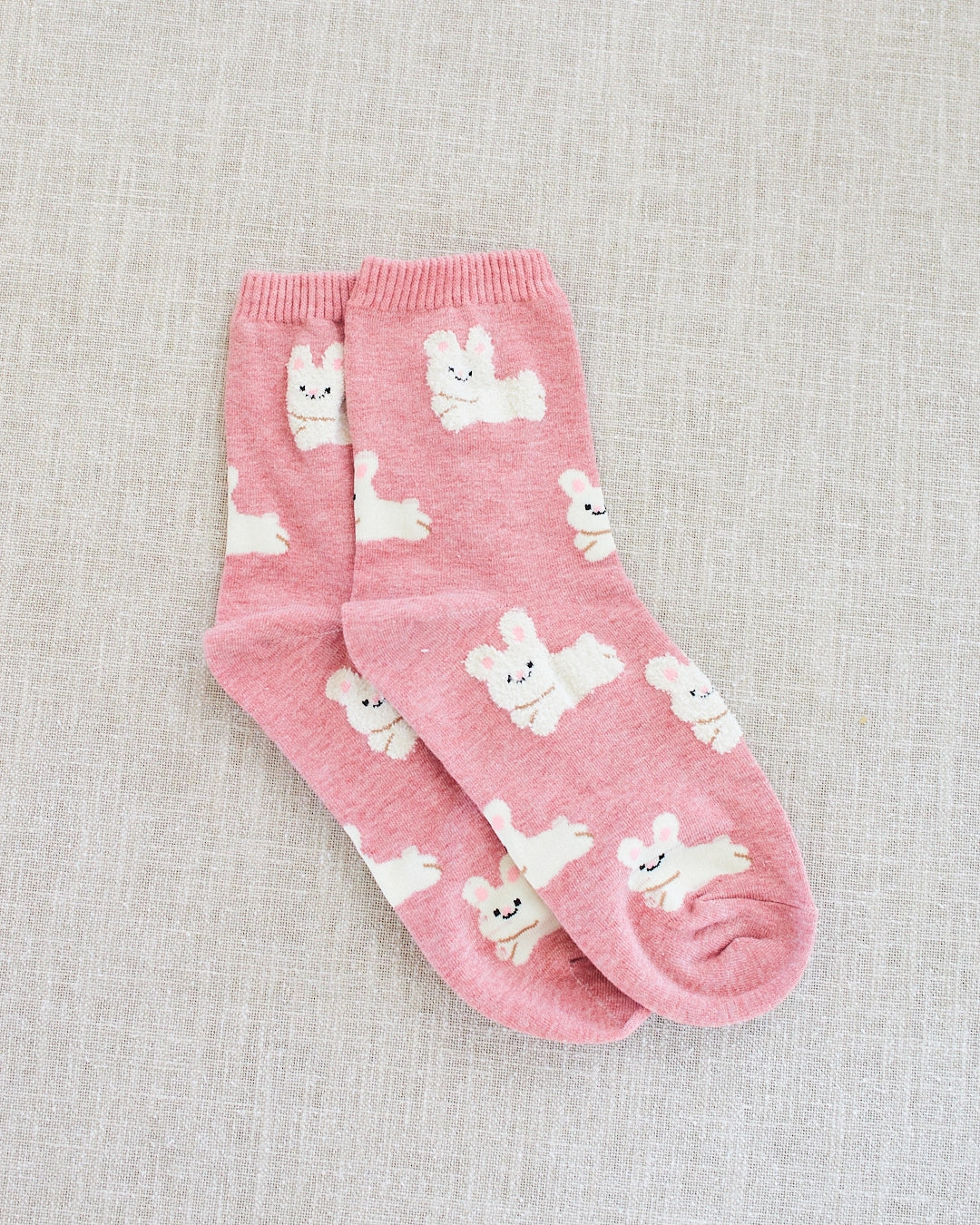 chaussettes lapin rose