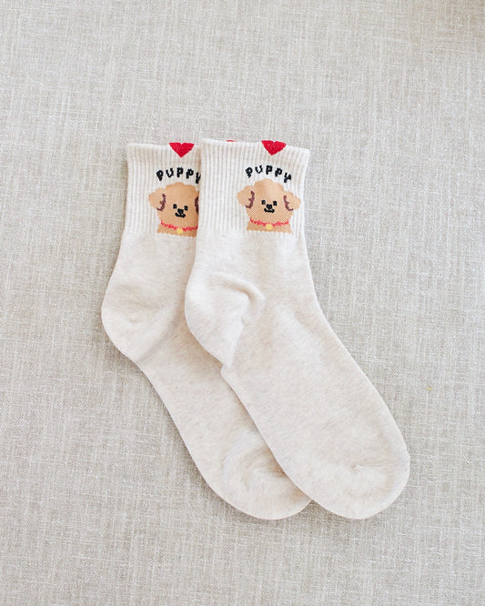 chaussettes puppy beige