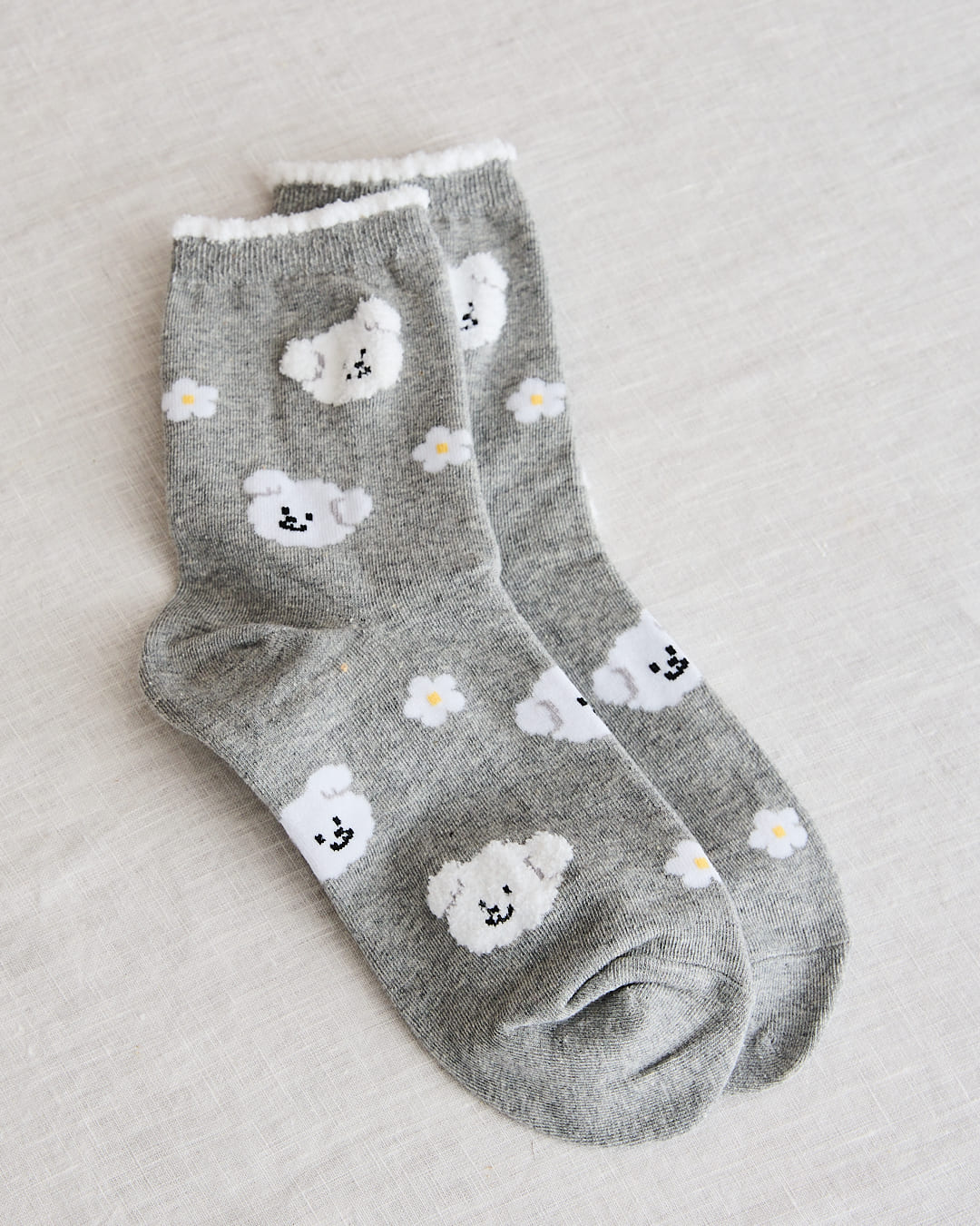 chaussettes seoul station mouton blanc