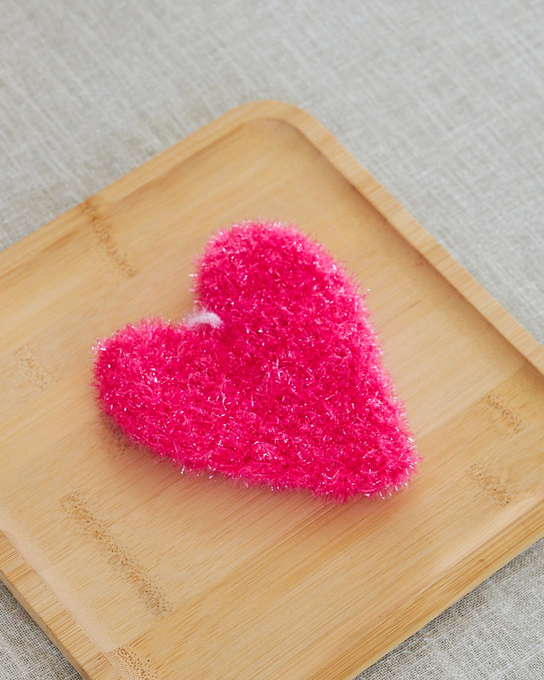 eponge coeur rose