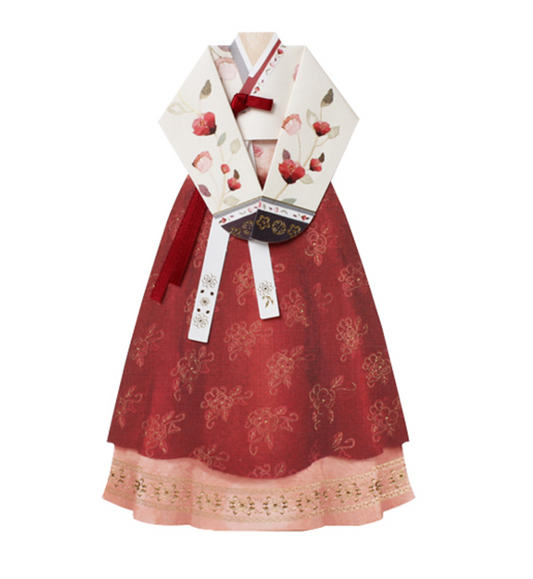 carte hanbok rouge