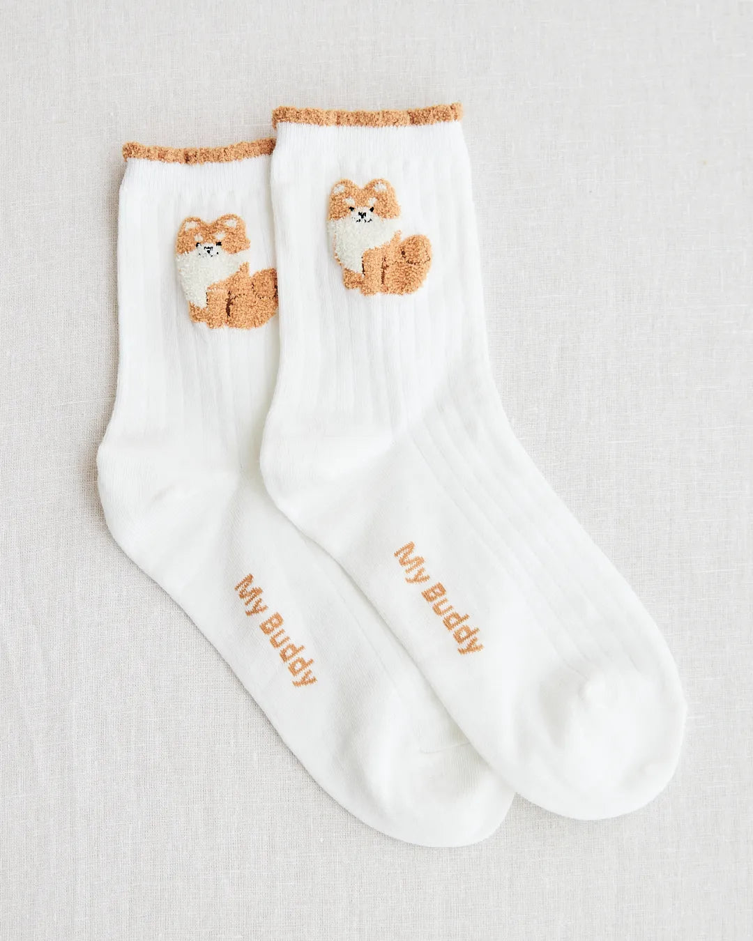 seoul station chien shiba chaussettes