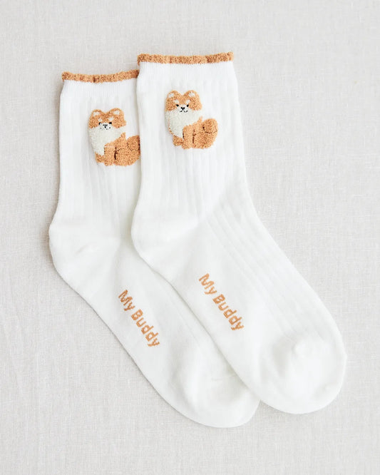 seoul station chien shiba chaussettes