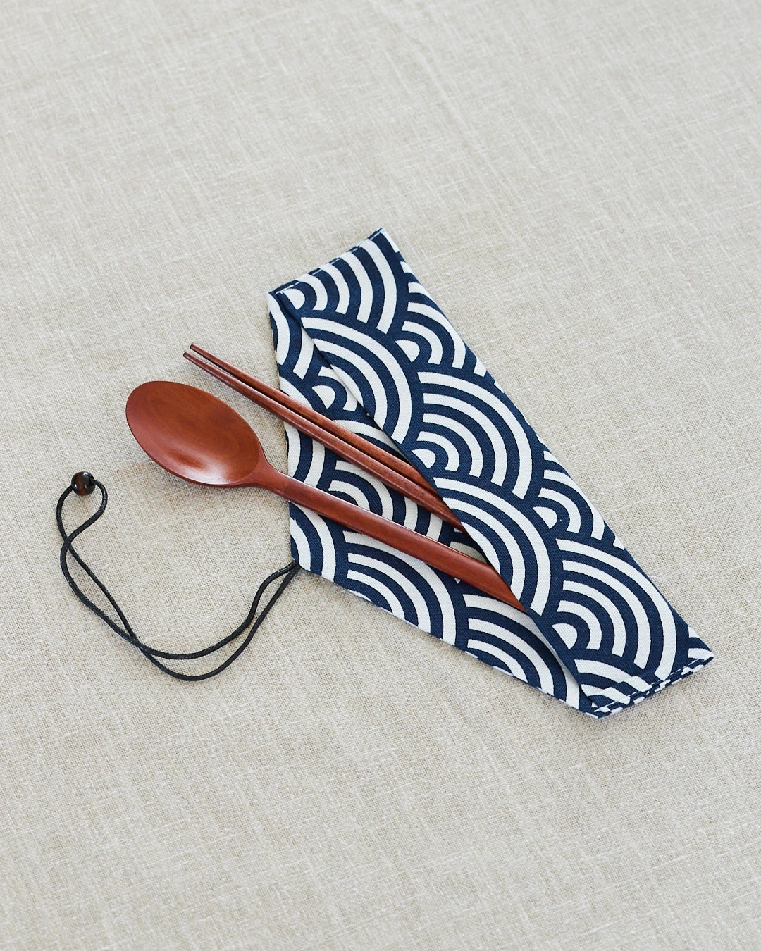 set cuillere baguettes en bois japonais